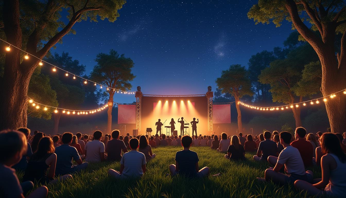 venez vivre une expérience magique à verniolle avec un concert envoûtant sous le ciel étoilé à fiches. laissez-vous porter par la musique dans une ambiance féerique, entouré de la beauté des étoiles. ne manquez pas cette soirée unique qui allie mélodies enchanteresses et nature.