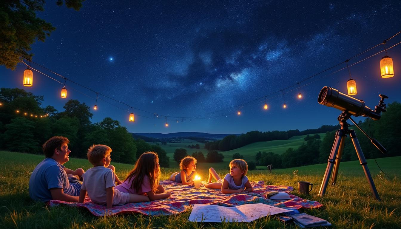 plongez dans l'univers fascinant de l'astronomie pendant vos soirées d'été dans le lot. découvrez les constellations, participez à des explorations nocturnes et laissez-vous émerveiller par les merveilles du ciel étoilé. une aventure inoubliable vous attend sous un ciel magnifiquement dégagé.