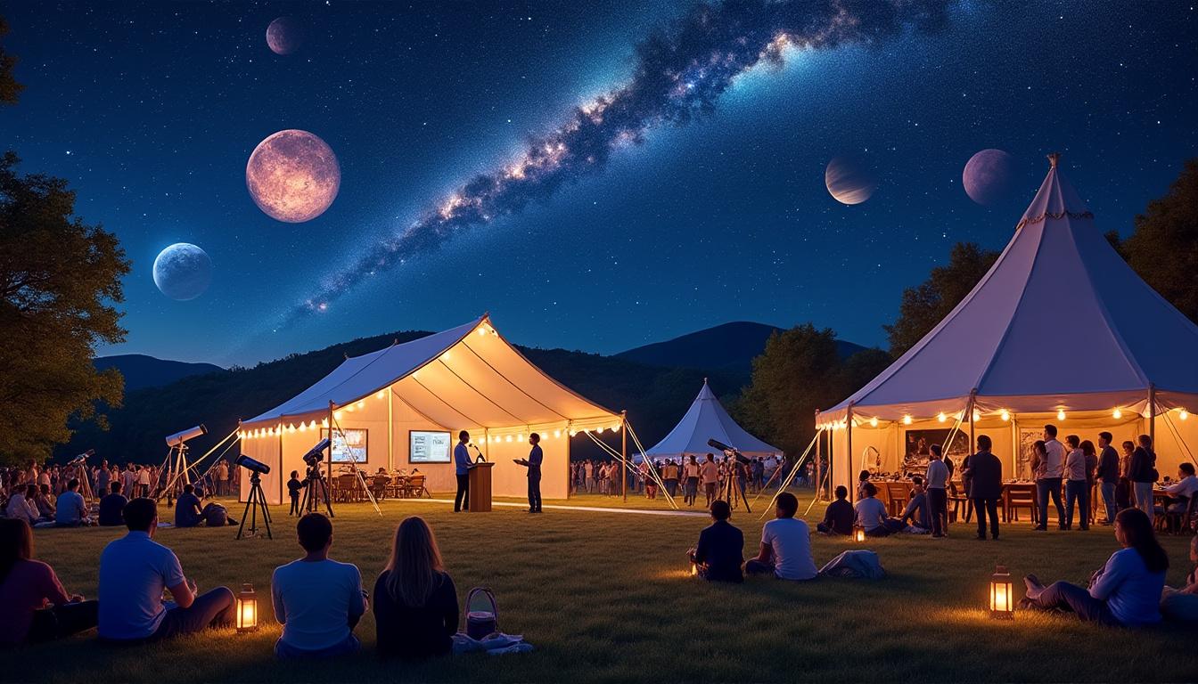 rejoignez-nous pour le festival d'astronomie de fleurance du 1er août ! une semaine inoubliable dédiée à la découverte des étoiles, l'exploration du cosmos et des rêves d'infini pour tous les passionnés d'astronomie.