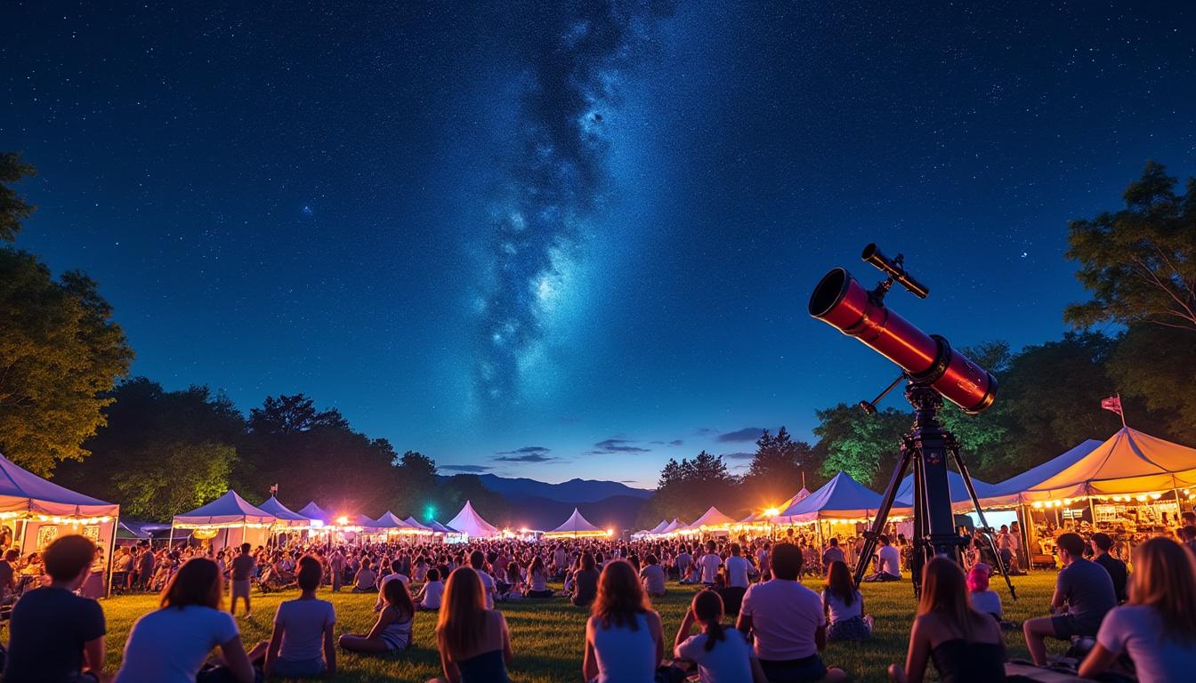 participez au festival d'astronomie les 4 et 5 juillet et vivez l'union sous les étoiles. découvrez des conférences fascinantes, des ateliers pratiques et des observations célestes uniques. un événement inoubliable pour les passionnés d'astronomie et les curieux du ciel.