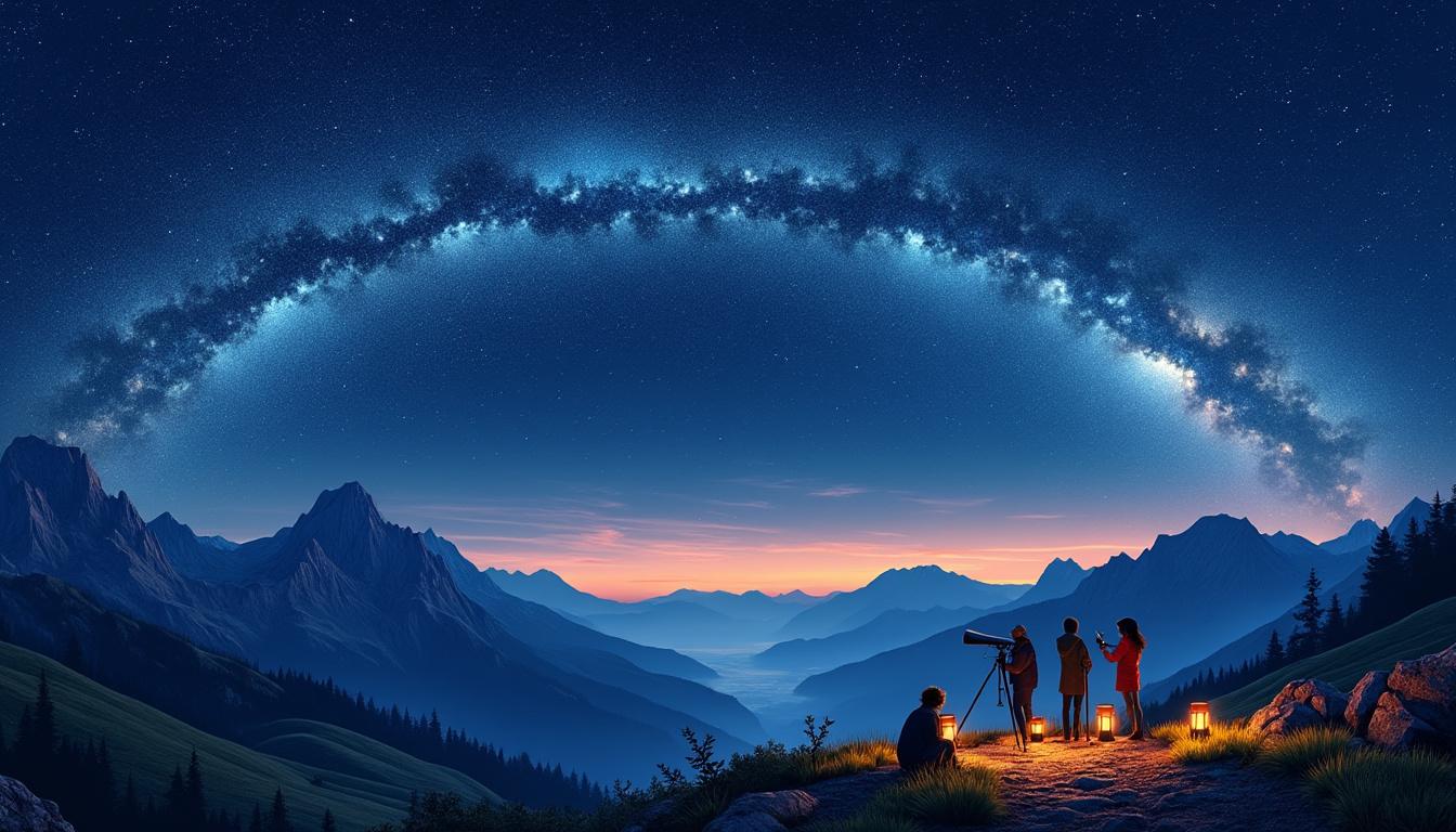 venez vivre une expérience unique à sallanches avec une nuit d'observation des étoiles au mont d'arbois. émerveillez-vous devant les constellations scintillantes et profitez d'une ambiance paisible en pleine nature. une aventure inoubliable pour les passionnés d'astronomie et les amoureux de la montagne!