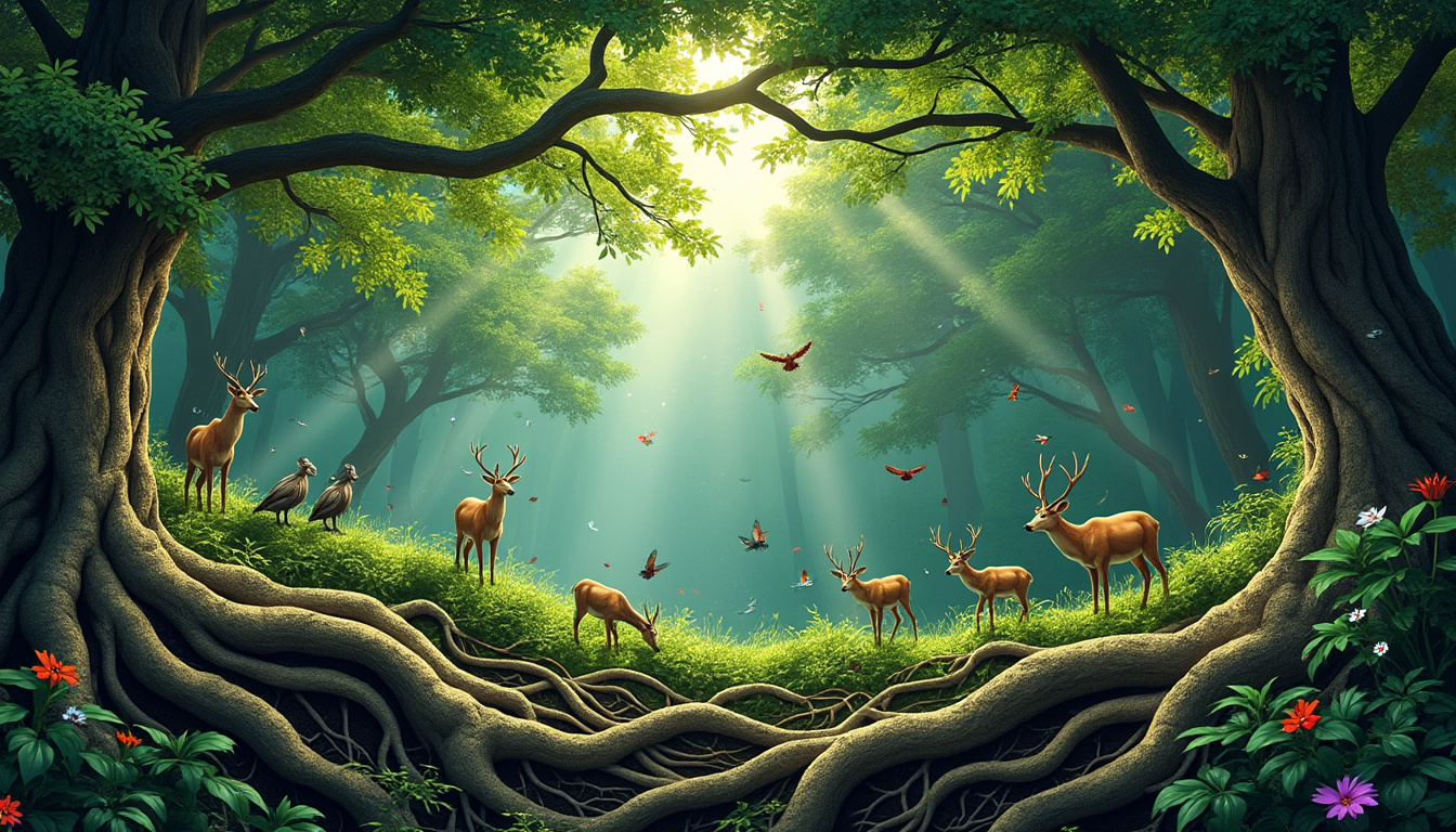 explorez les liens fascinants et intemporels qui unissent tous les êtres vivants, révélant les secrets de l'interdépendance et de l'harmonie au cœur du règne vivant.