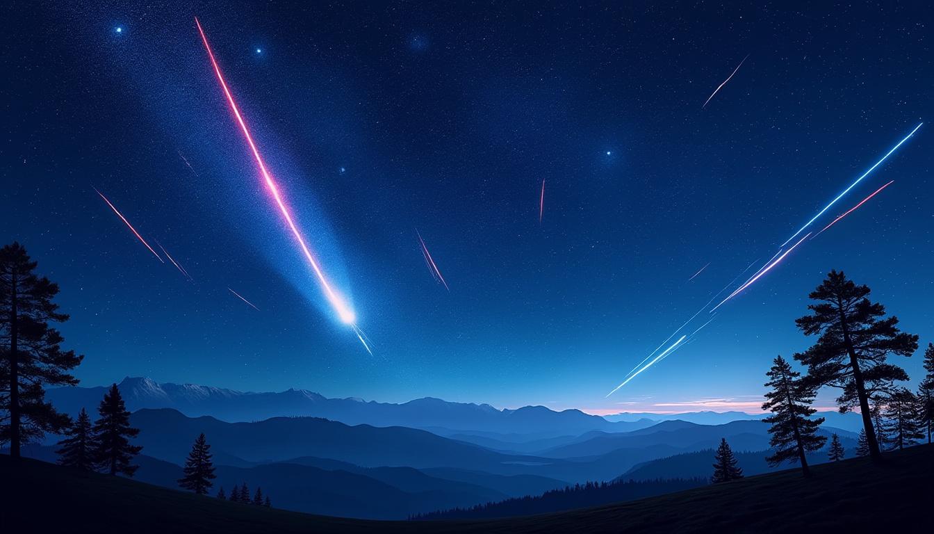 le 21 octobre, ne manquez pas un incroyable spectacle céleste : une pluie d'étoiles filantes issues des comètes de halley et lemmon illuminera le ciel nocturne. préparez vos vœux et vos jumelles pour observer ce phénomène rare et magique.