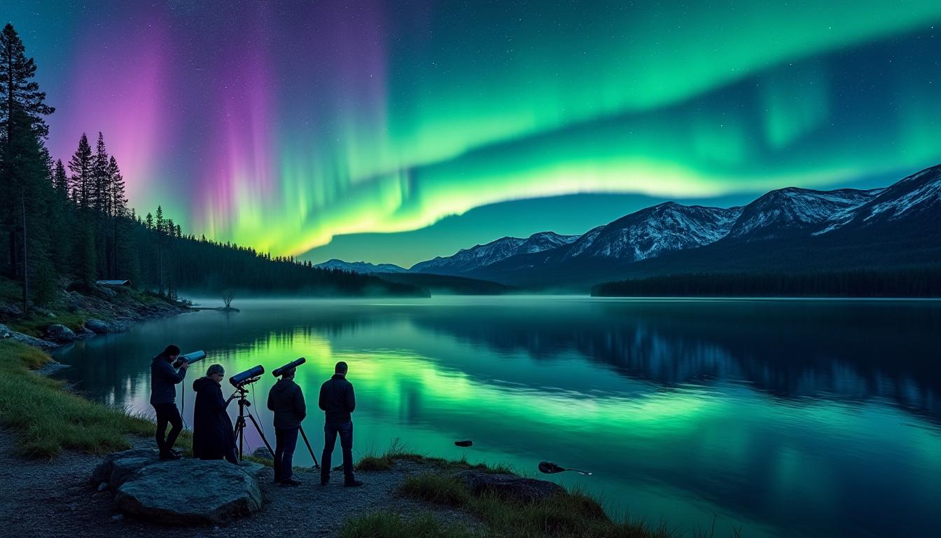 découvrez doucier, le club d’astronomie des lacs, où passion et émerveillement se rencontrent pour observer les majestueuses aurores boréales dans un cadre exceptionnel.