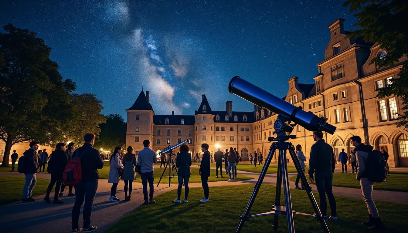participez aux soirées d'observations astronomiques mensuelles organisées par la faculté de caen et découvrez les merveilles du ciel étoilé avec des experts.