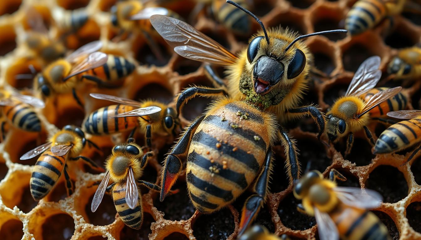 découvrez comment une simple infection peut déclencher un coup d’état au sein d'une colonie d’abeilles, bouleversant l’organisation et la vie de la ruche.