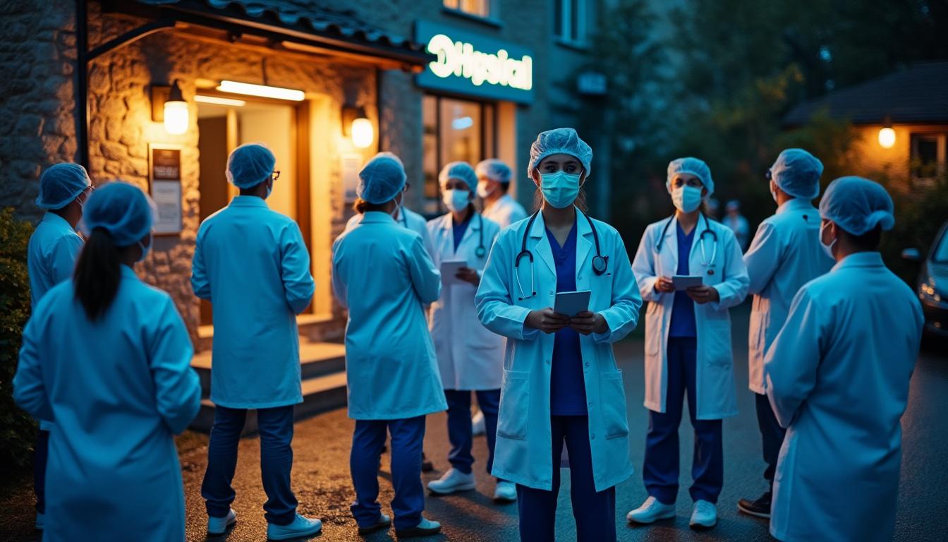 les professionnels de santé de l'aveyron se mobilisent à l'hôpital pour défendre la biologie médicale et les services d'urgences nocturnes, essentiels pour la population locale.