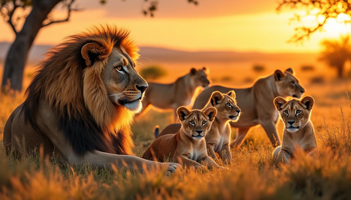 découvrez les secrets fascinants des lions et apprenez comment ces grands félins vivent et chassent en groupe dans leur habitat naturel.